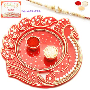 Reflection of Love with Red Pearl Rakhi n 200Gm Soan Papdi