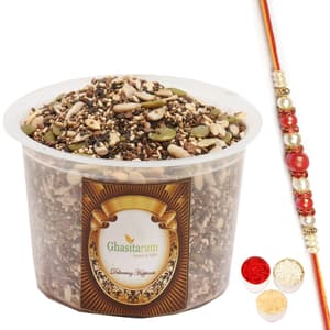 Special 7 in One Healthy Seeds Mixture 200Gm with Red Pearl Rakhi