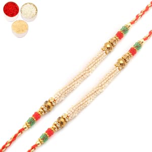 Set of Two 6980 Pearl Rakhi For Brother