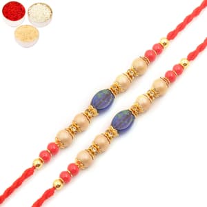 Set of Two 6860 Pearl Rakhi For Brother
