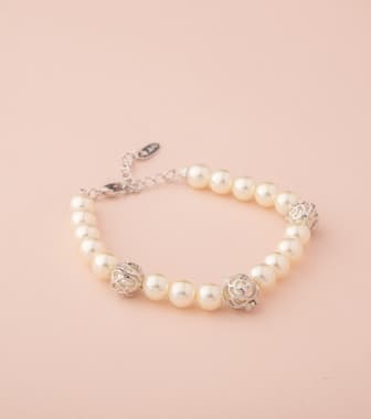 Pearls Of Charms SIlver Color Bracelet (Brass)
