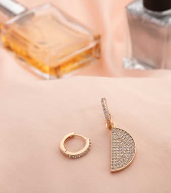 Crystal Moon Earrings (Brass)