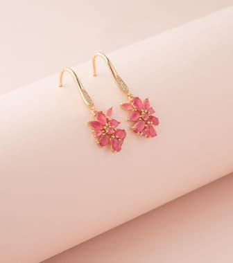 The Intriguing Affair Studs - Rosy Red Earrings (Brass)