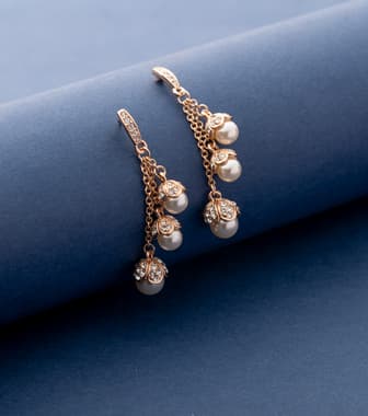 Royal Pearl Earrings (Brass)