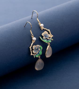 Enigmatic Flower Earrings (Brass)