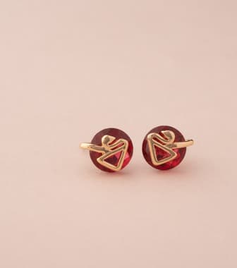 Delicate & Delightful - Red Earrings (Brass)