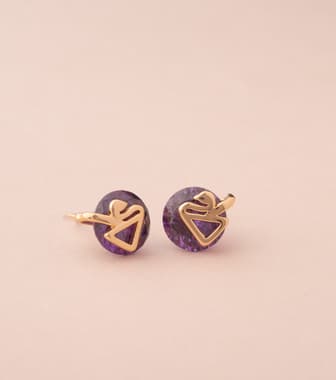 Delicate & Delightful - Purple Earrings (Brass)