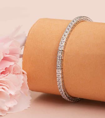 Silver Fancy Stone Bracelet