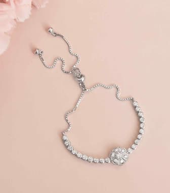 Silver Fancy Stone Bracelet