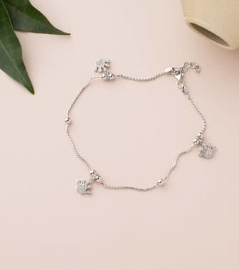 Silver Contemporary Anklet