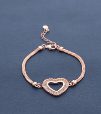 Crystal Heart Bracelet (Silver)