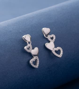 Heart Melange Earrings (Silver)