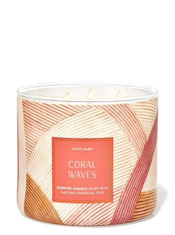 3-Wick Candles Coral Waves