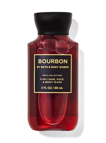 Body Wash & Shower Gel Bourbon Travel Size 3-in-1 Hair, Face & Body Wash