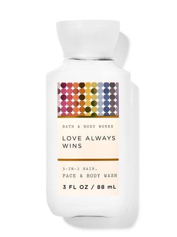 Body Wash & Shower Gel Love Always Wins Travel Size 3-in-1 Hair, Face & Body Wash