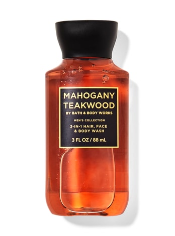 Body Wash & Shower Gel Mahogany Teakwood Travel Size 3-in-1 Hair, Face & Body Wash