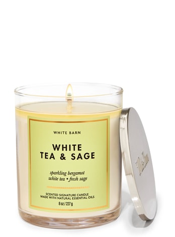 Single Wick Candles White Tea & Sage