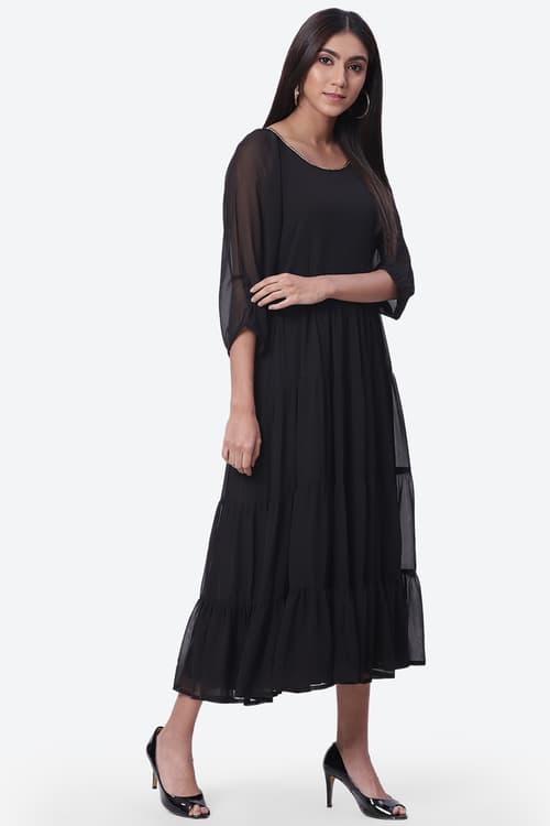 Buy Online Black Art Silk Fusion Dress for Women & Girls at Best Prices ...