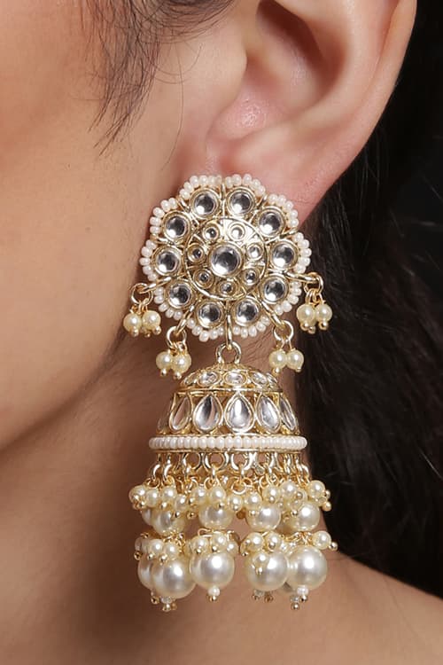 Buy Online Gold Metal Brass Earrings for Women & Girls at Best Prices in Biba India-BACWANJEAR000019