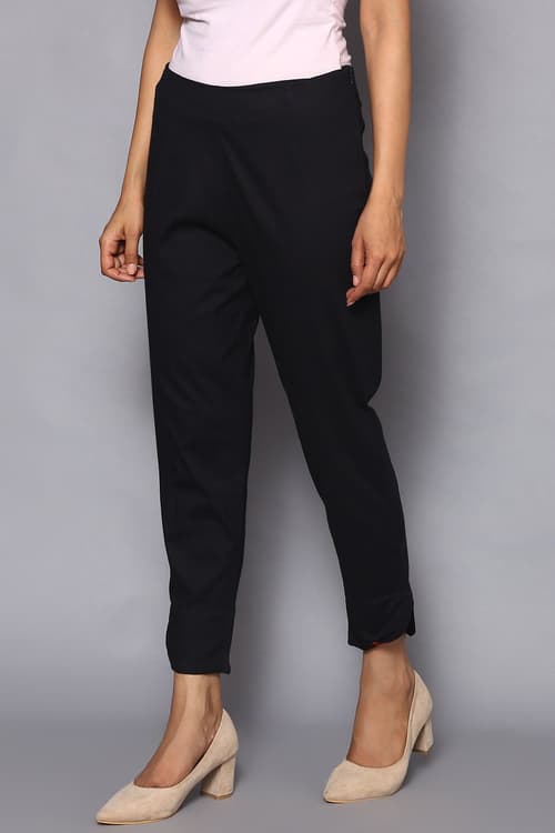 Buy Online Black Viscose & Lycra Pants for Women & Girls at Best Prices ...