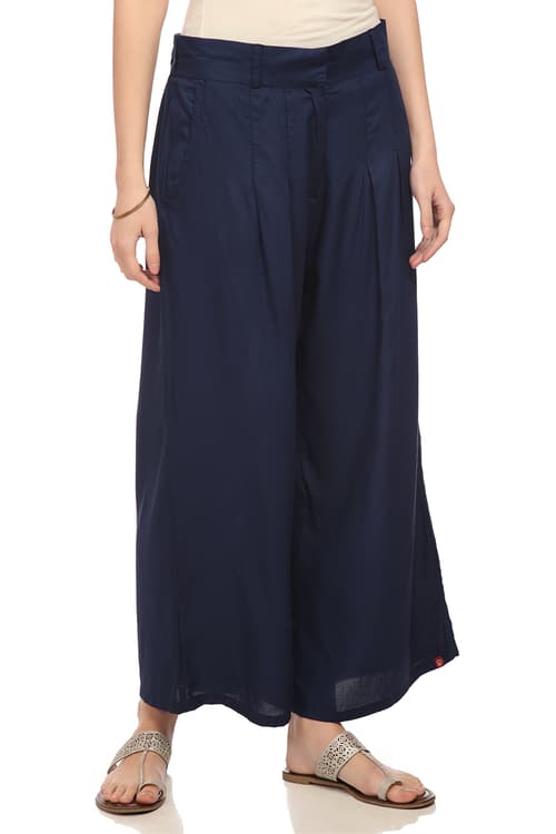 Buy Online Navy Blue Viscose Palazzo for Women & Girls at Best Prices ...