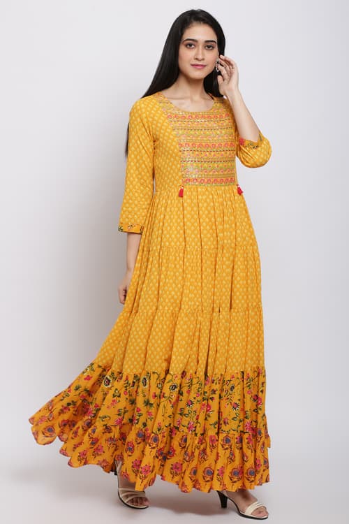 Buy Online Yellow Cotton Dress for Women & Girls at Best Prices in Biba ...