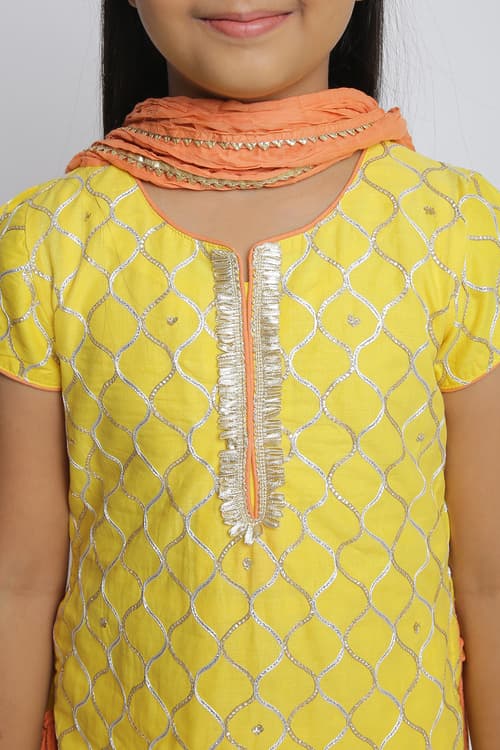Buy Online Yellow Cotton A Line Suit Set for Women & Girls at Best ...