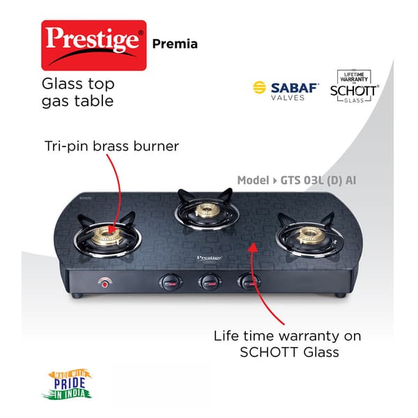 Prestige Premia SCHOTT Glass Top Gas Tables -GTS 0