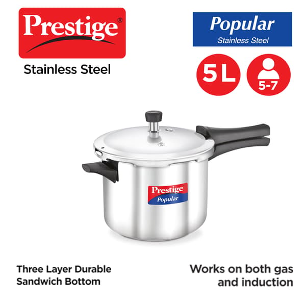 Prestige Popular Stainless Steel Pressure Cooker 5