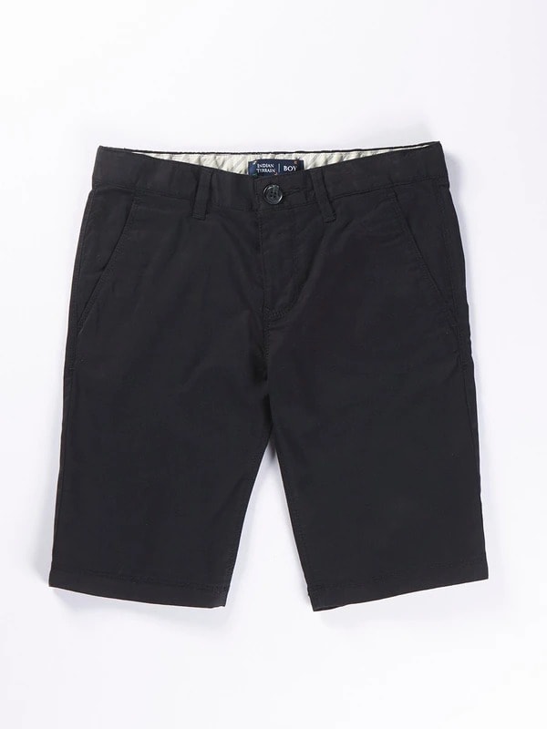 Solid Cotton Stretch Shorts