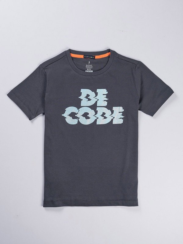 Pixel World Solid Crew Neck T-Shirt