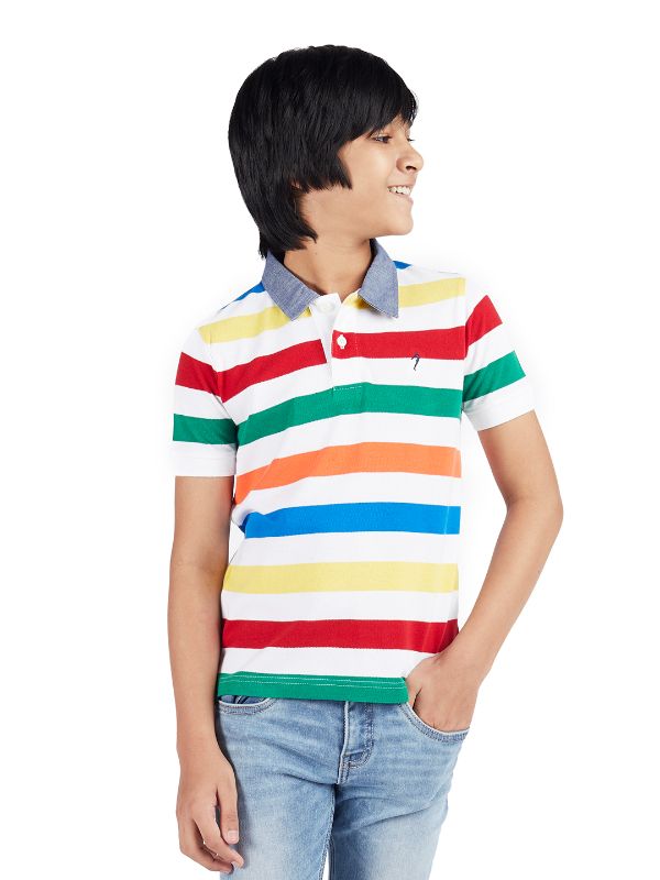 All Day Active Striped Polo T-Shirt