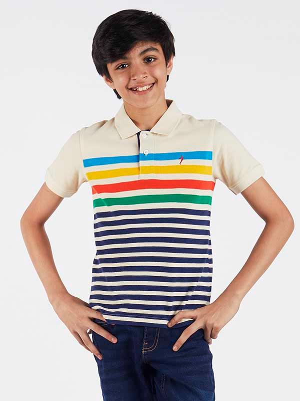 Eco Hero Striped Polo T-Shirt