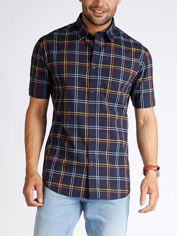 Ocean Waste Recycled Checked Half Sleeve Shirt