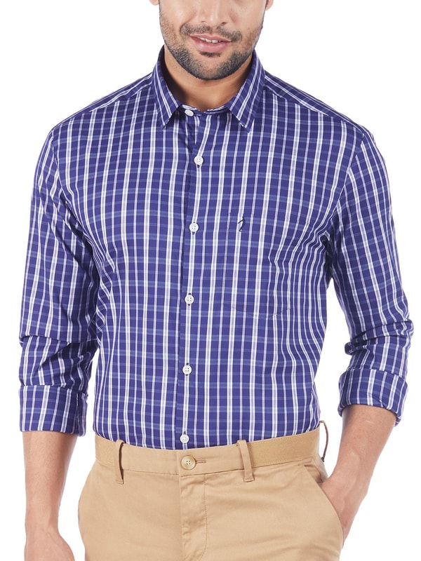 Prussian Full Sleeves Check Cotton Stretch Shirt