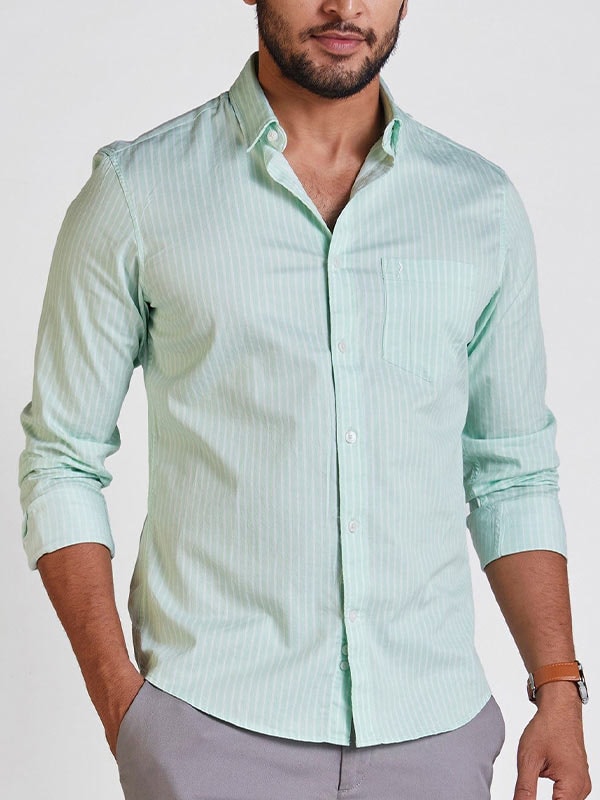Striped Chiseled Fit Cotton Shirt