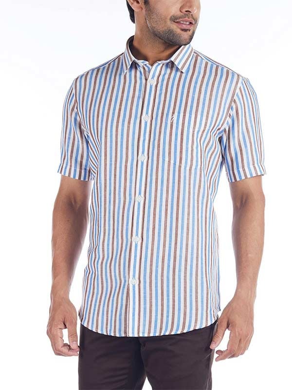 Sportswear Striped Half Sleeve Cotton Blend Shirt