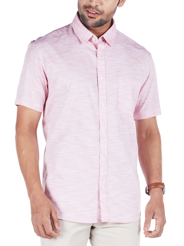Cherry Short Sleeves Solid Cotton Shirt