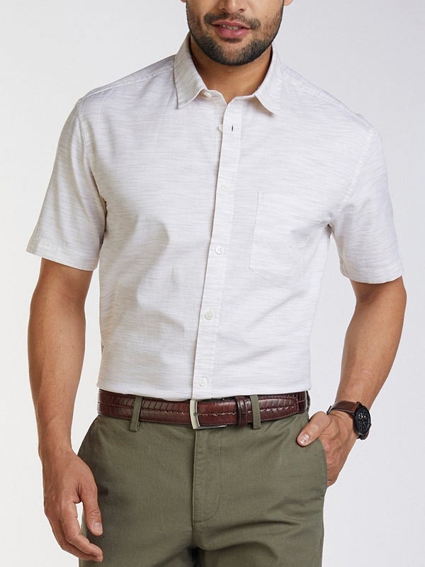 Sportswear Solid Half Sleeve Cotton Blend Shirt