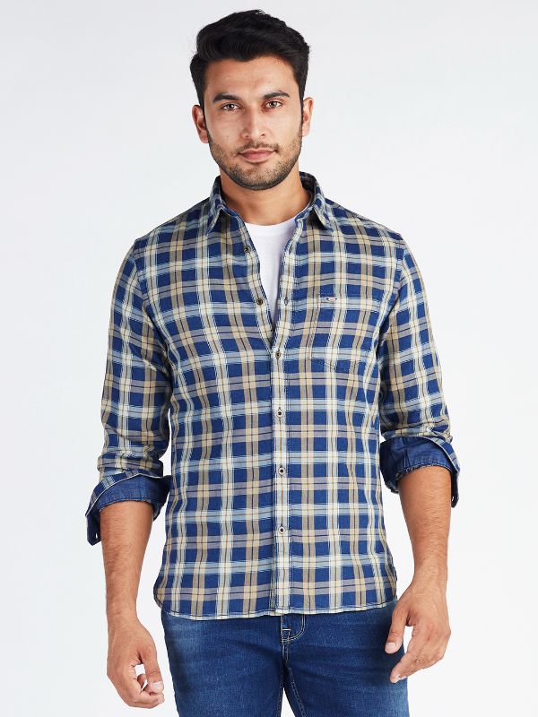Reunion Checked Chiseled Fit Cotton Shirt