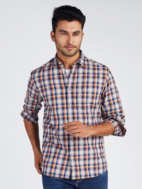 Organic Cotton Checked Chiseled Fit Shirt