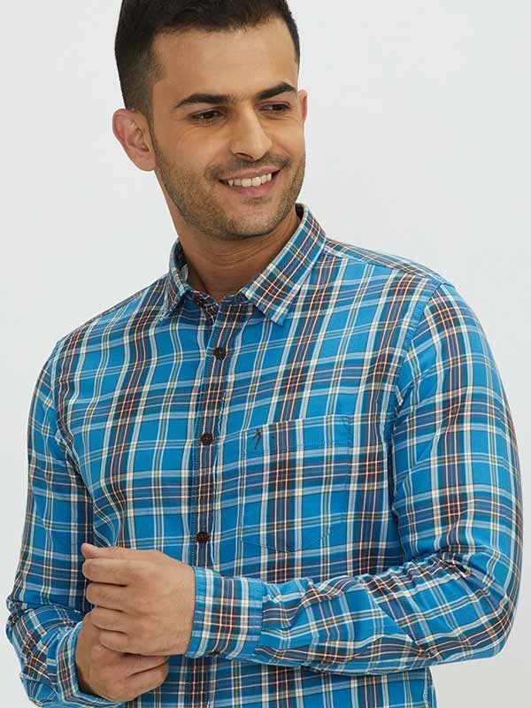 Organic Cotton Checked Chiseled Fit Cotton Shirt