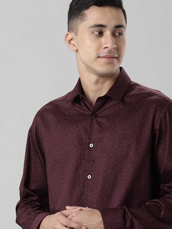 Constructed  Printed Cotton Shirt