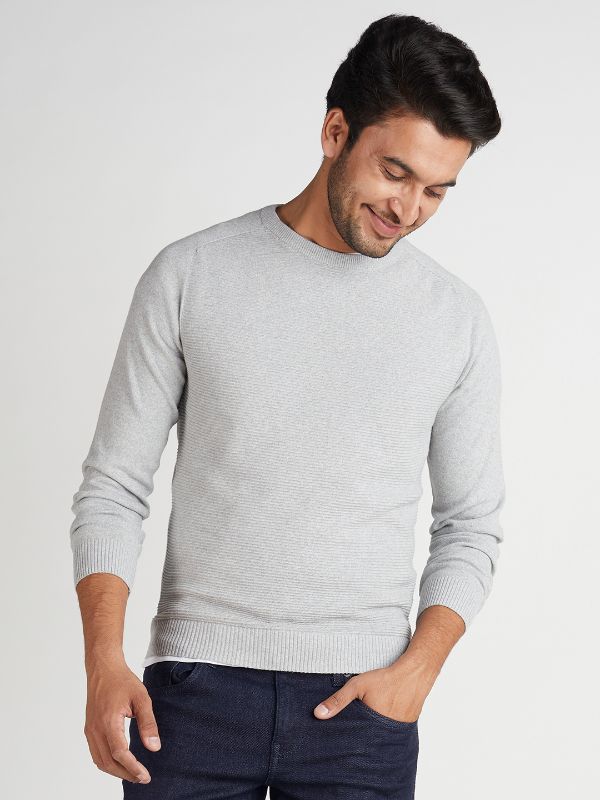 Solid Cotton Blend Sweater