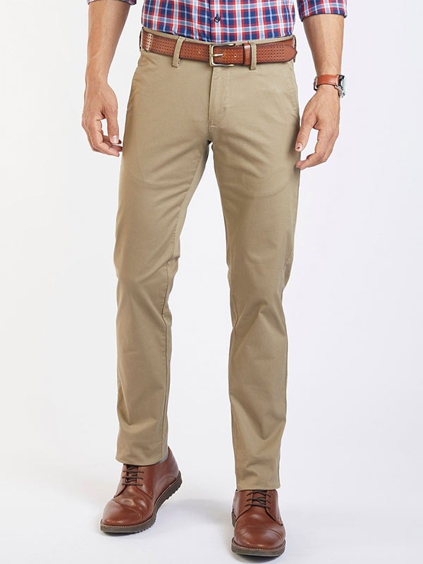 Solid Cotton Stretch Trouser