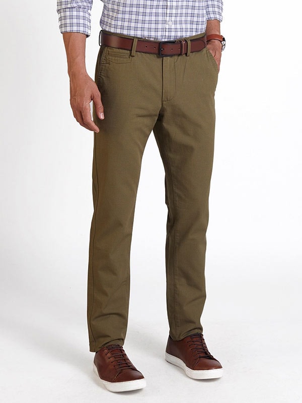 Solid Cotton Stretch Trouser