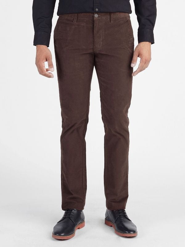 Solid Corduroy Cotton Stretch Trouser