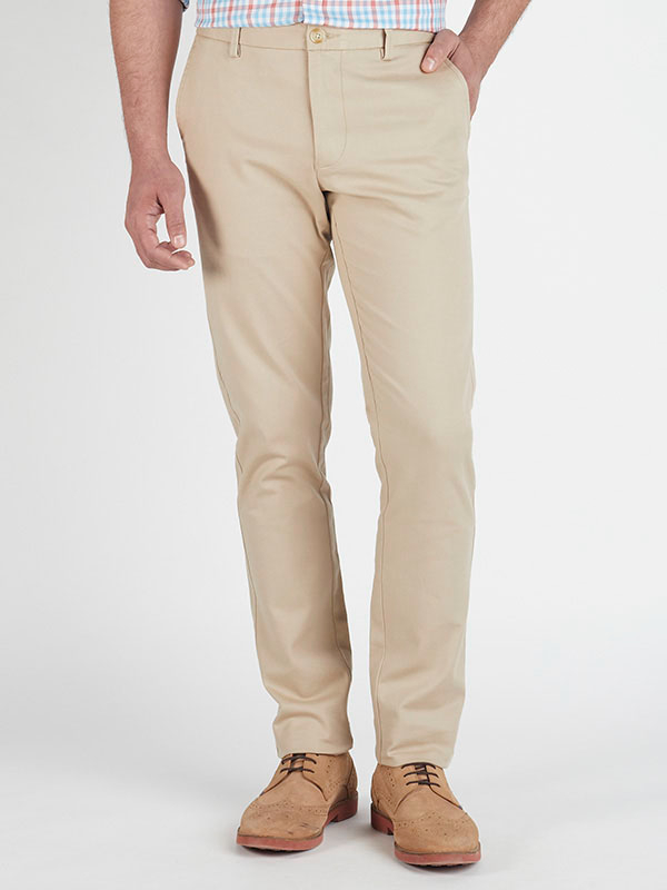Henry Solid Cotton Stretch Trouser