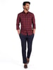 Constructed Checked Contoured Fit Cotton Shirt