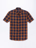 Connected Checked Half Sleeve Cotton Shirt